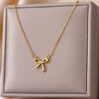 Petite Gold Bow Necklace
