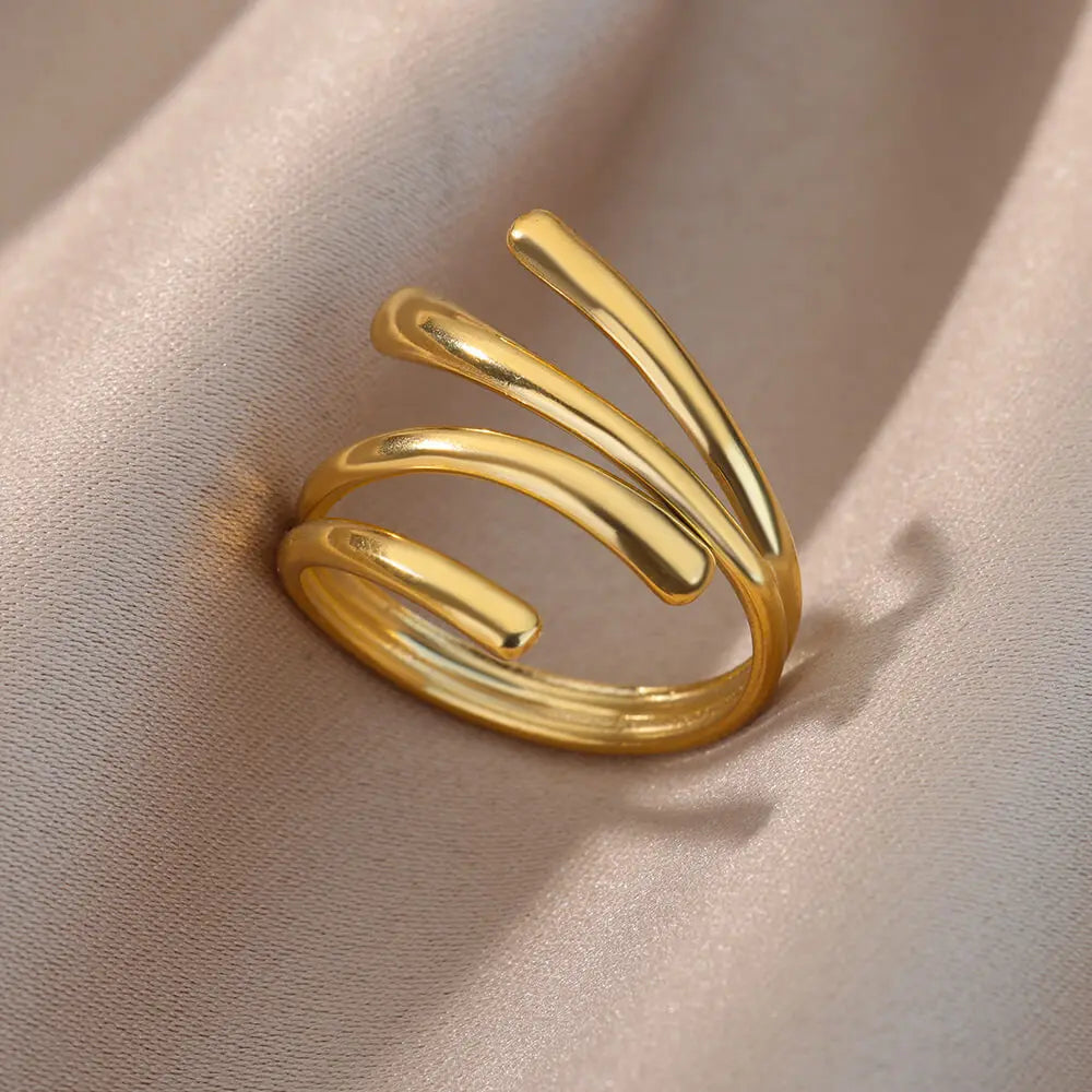 Gold Geometric Ring
