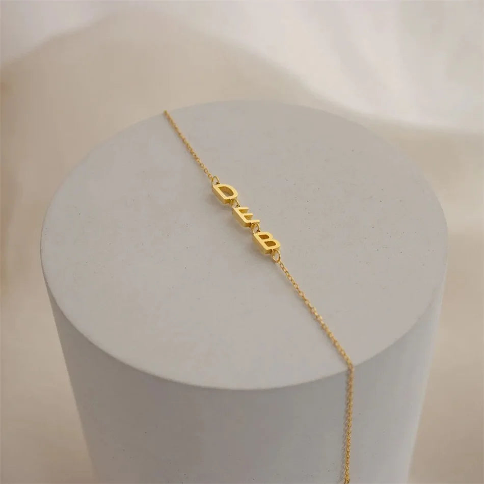 Personalized Stainless Steel Letter Bracelet