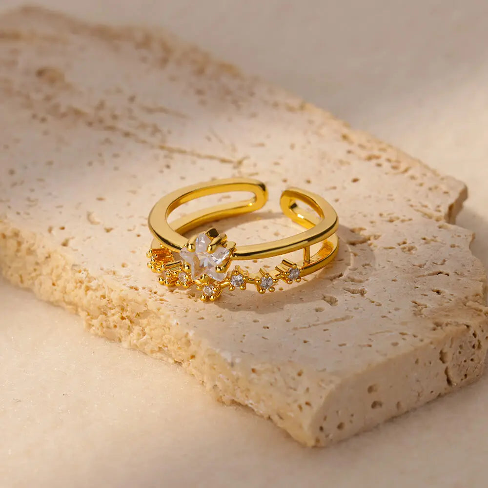 Gold Adjustable Geometric Ring