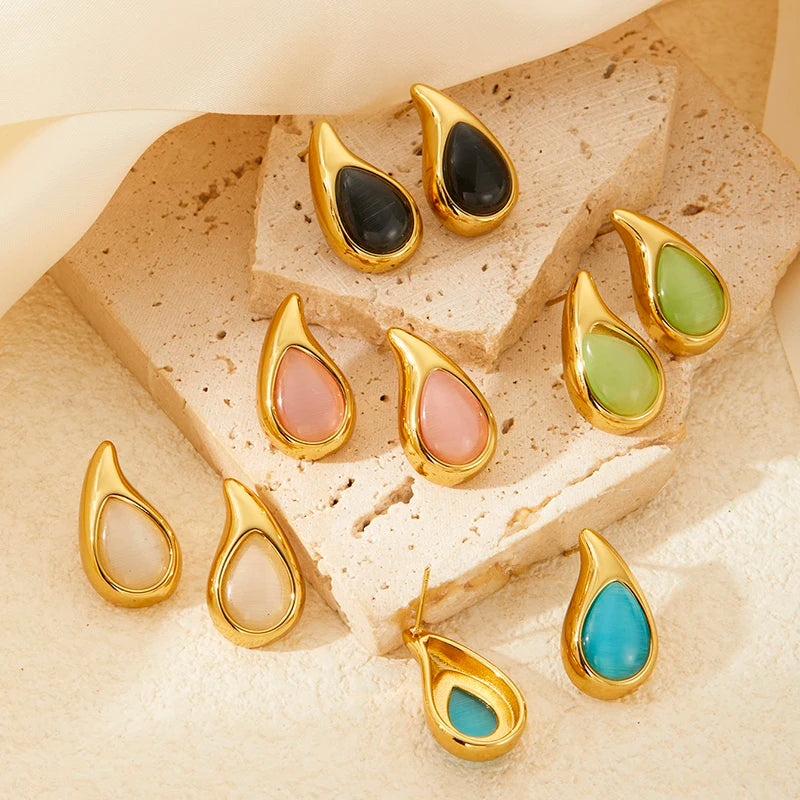 Teardrop Stone Earrings
