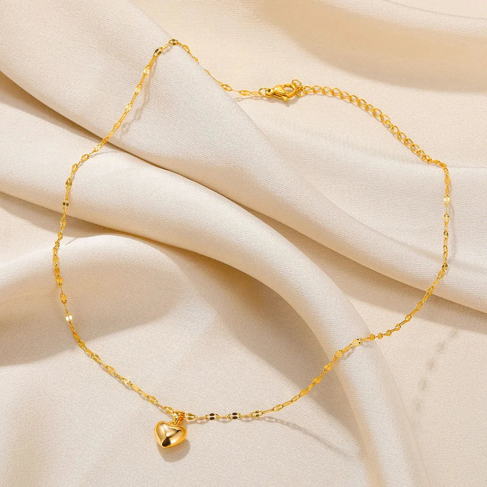 Puffy Heart Pendant Necklace