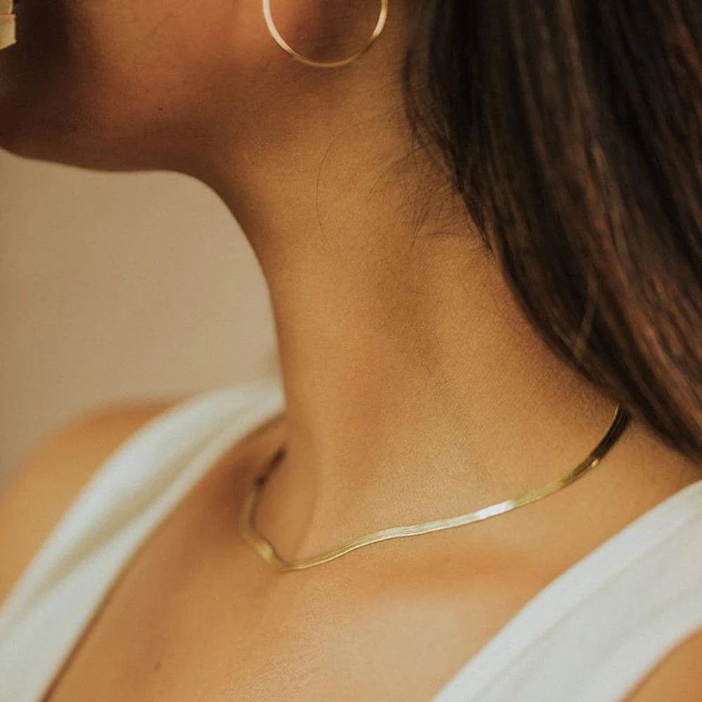 Herringbone Snake Chain Necklace