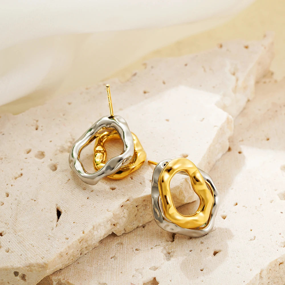 Two-Tone Sculptural Earrings