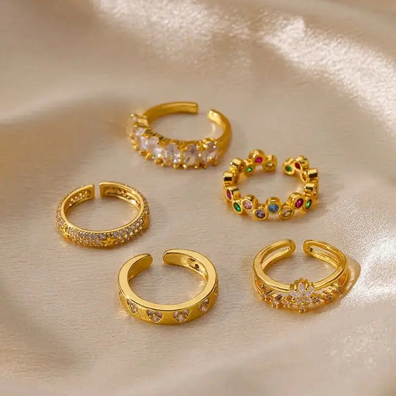 Gold Adjustable Geometric Ring
