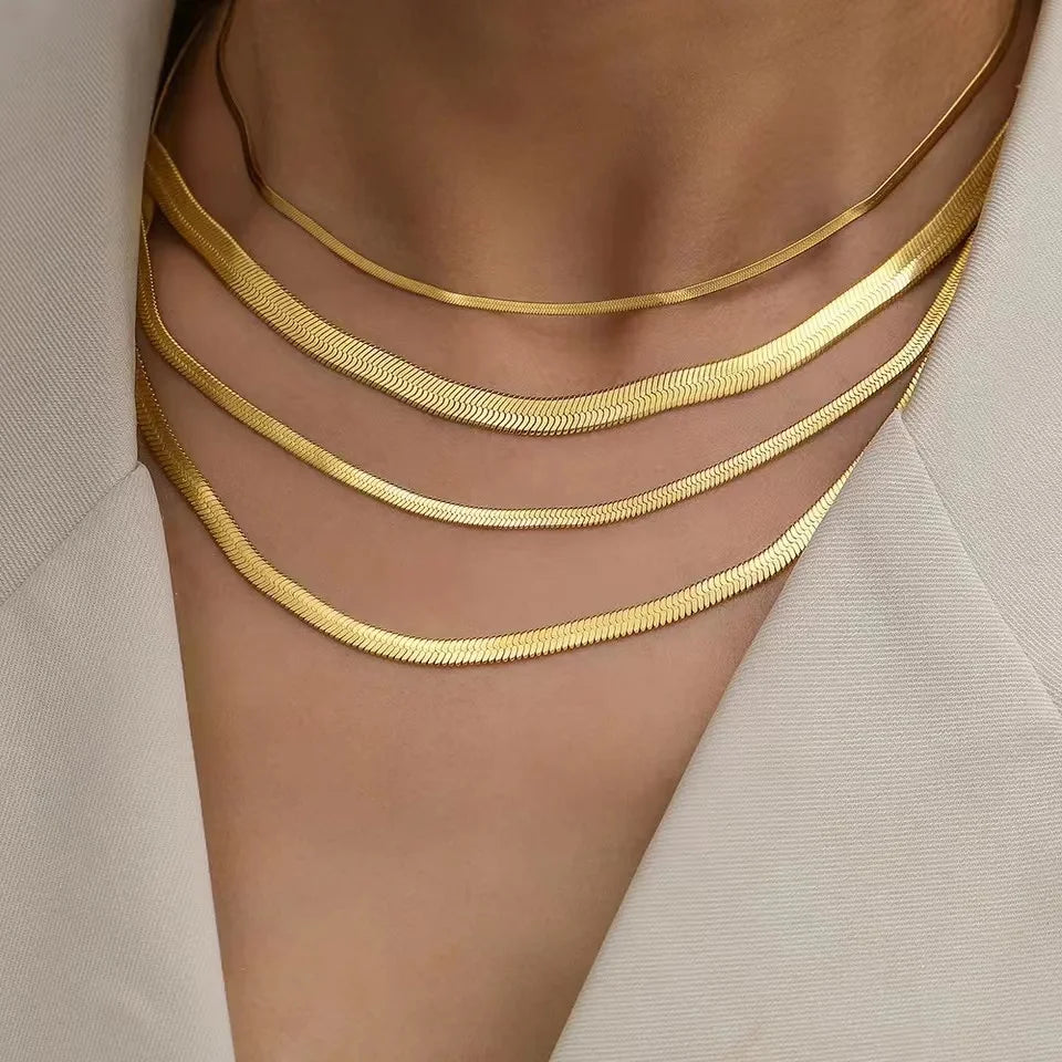Herringbone Snake Chain Necklace