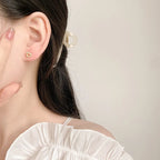 Crystal Stud Heart Earrings