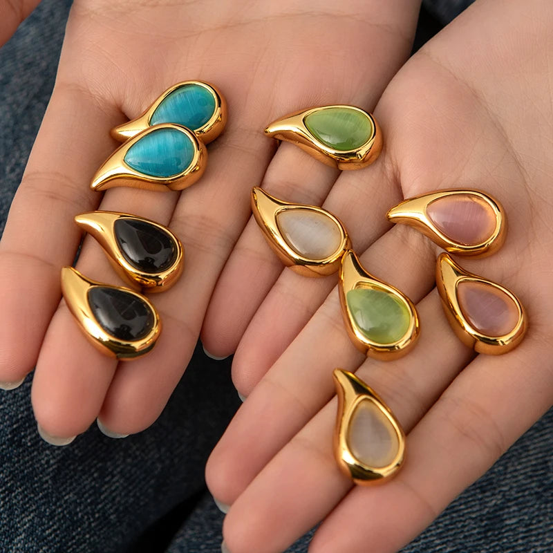 Teardrop Stone Earrings