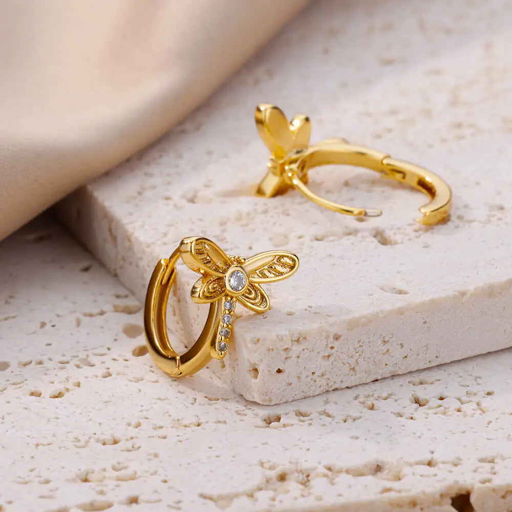 Crystal Dragonfly Earrings