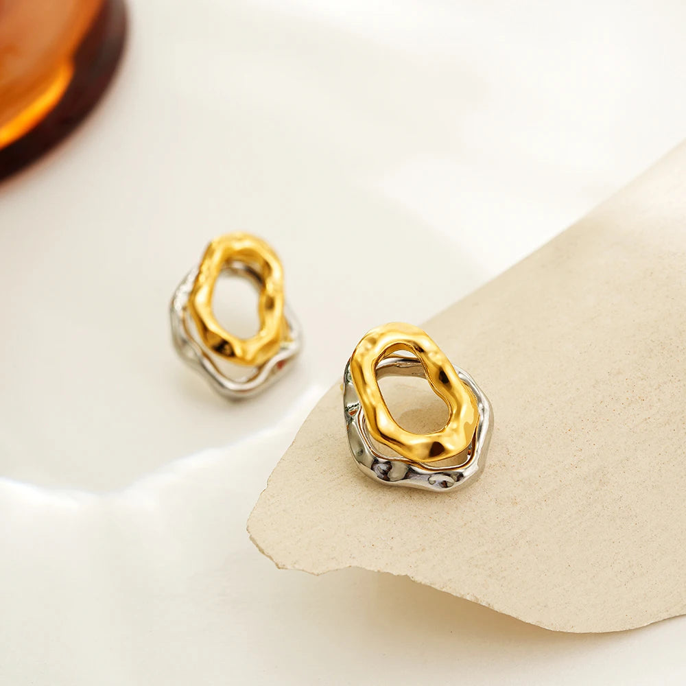 Two-Tone Sculptural Earrings