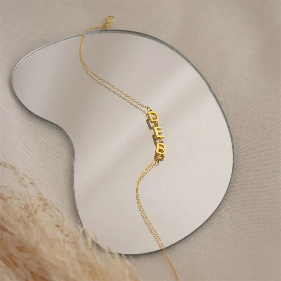 Personalized Stainless Steel Letter Bracelet