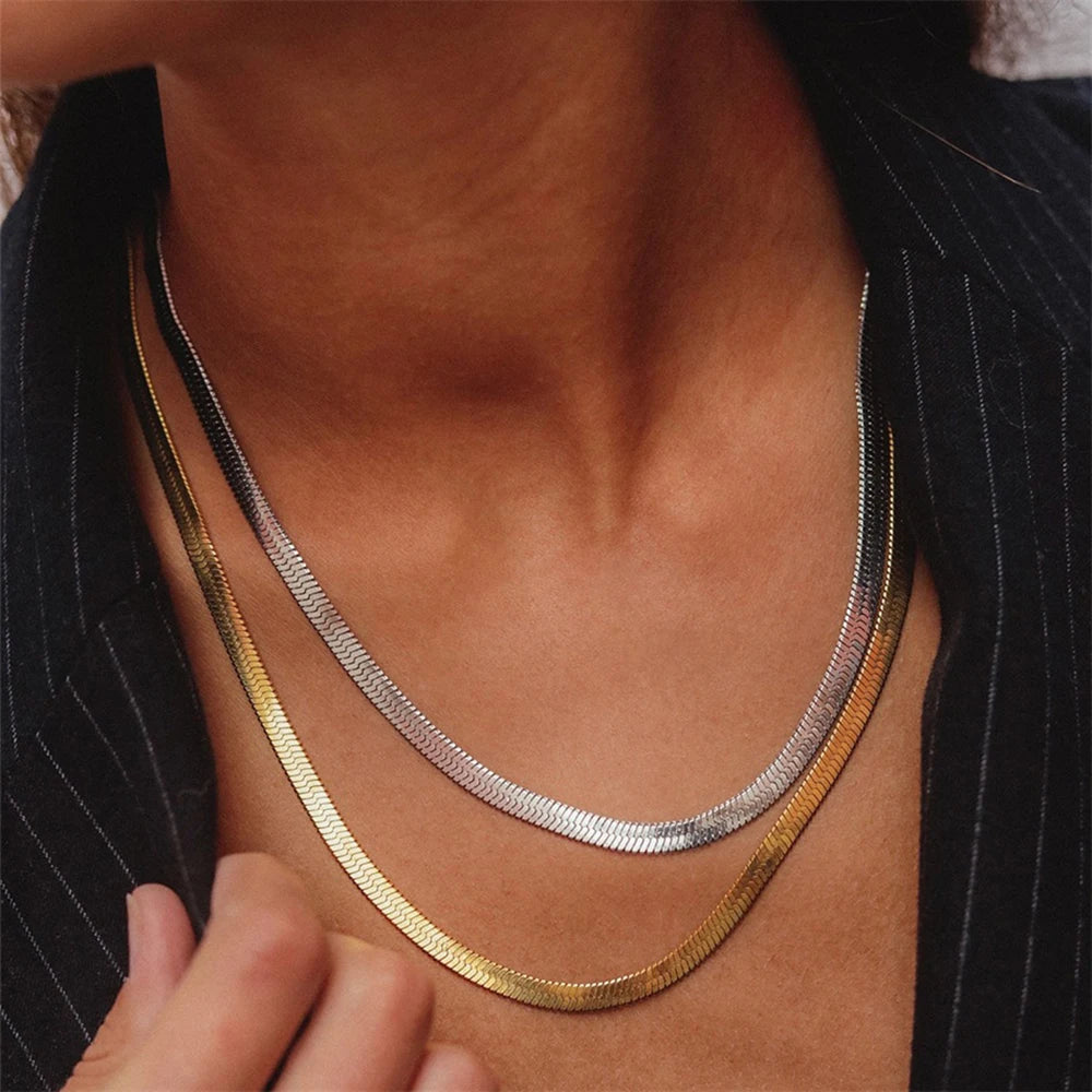 Herringbone Snake Chain Necklace