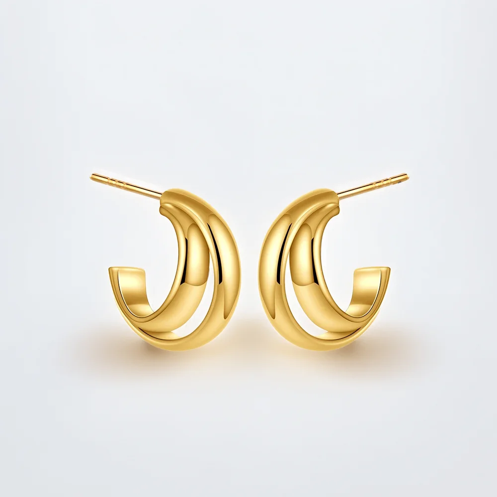 Layered Curve Earrings