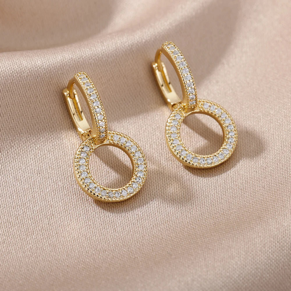 Crystal Circle Earrings