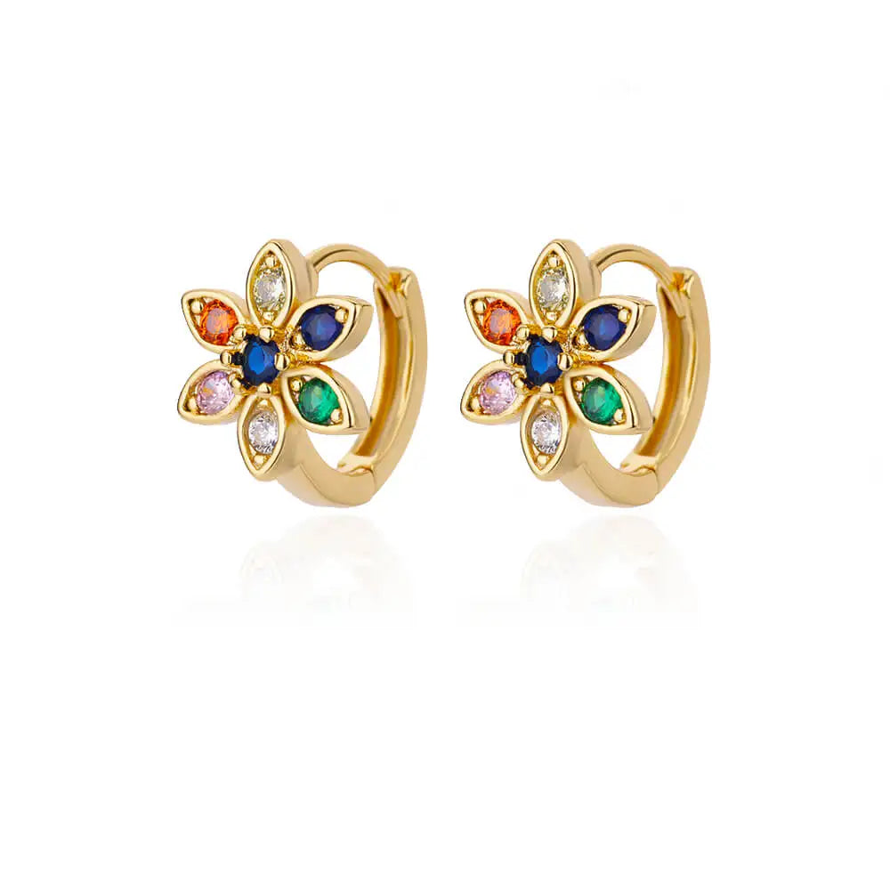 Rainbow Flower Earrings