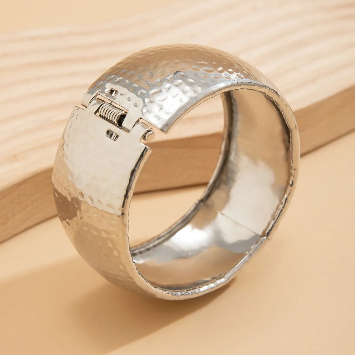Hammered Wide Cuff Bracelet