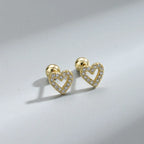 Crystal Stud Heart Earrings