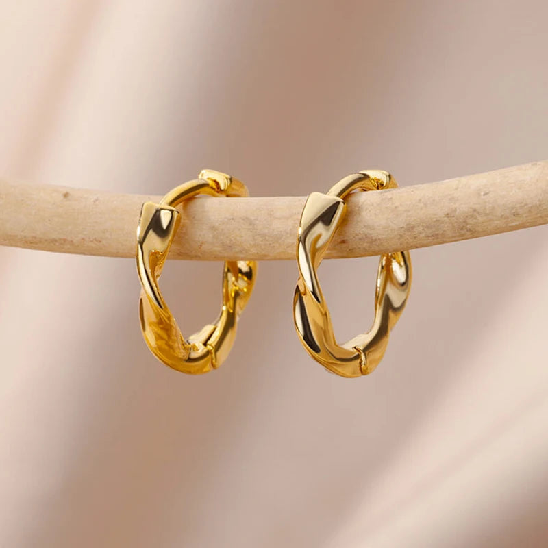 Faceted Gold Earrings