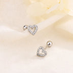 Crystal Stud Heart Earrings