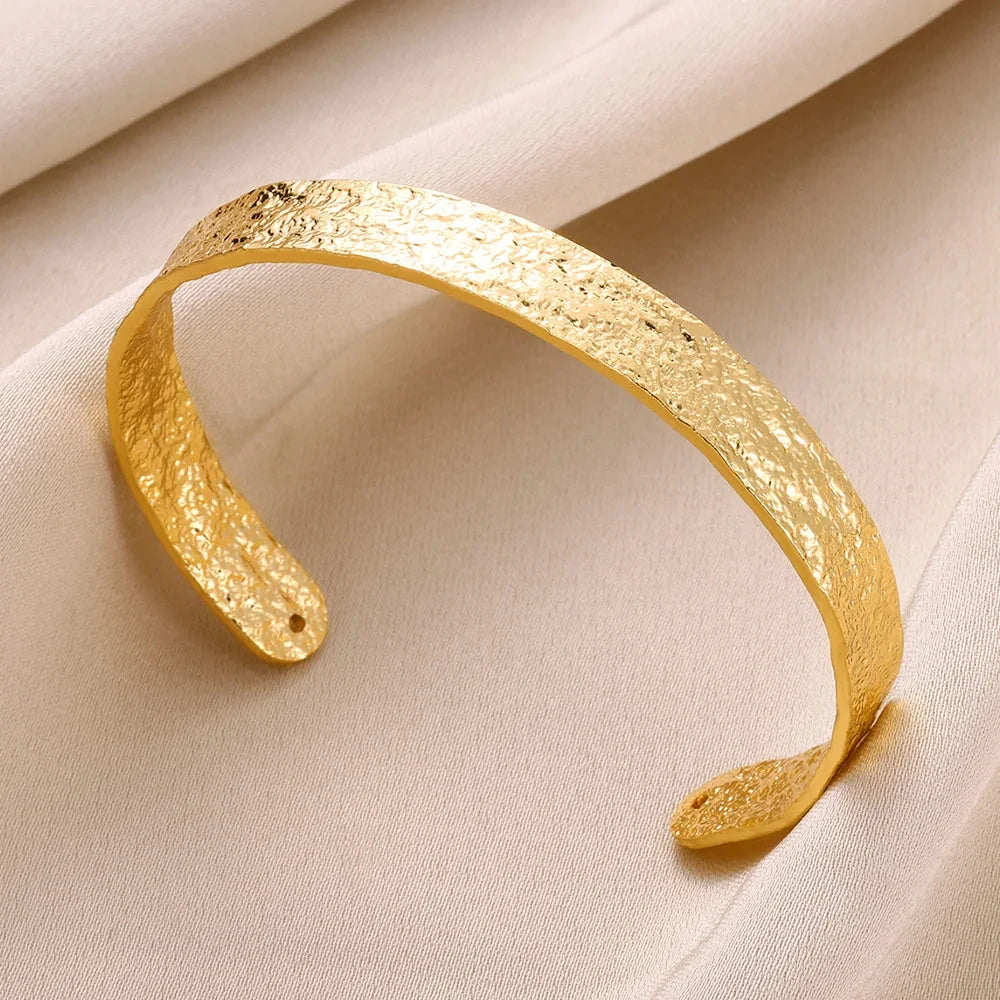 Textured Gold Cuff Bracelet