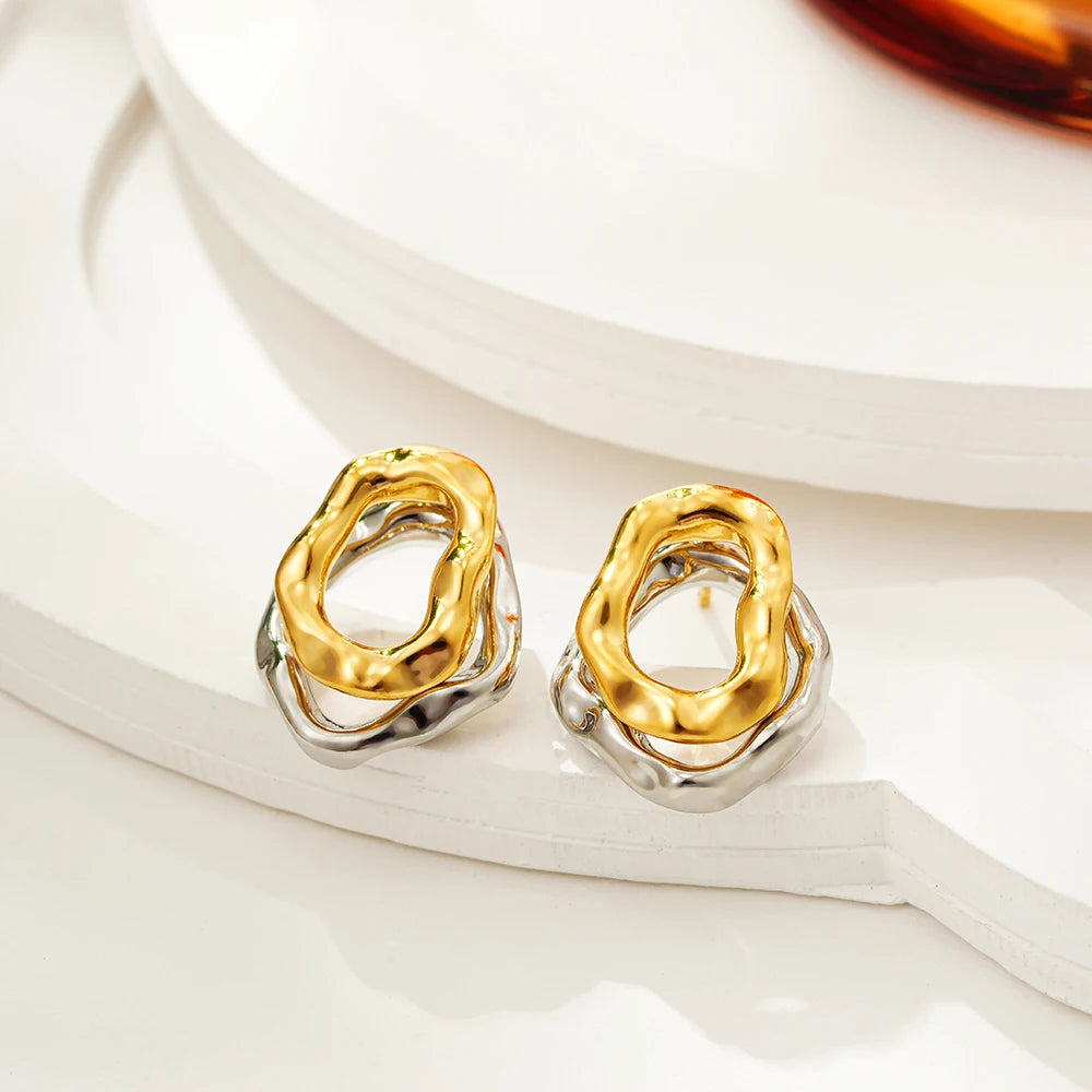 Two-Tone Sculptural Earrings