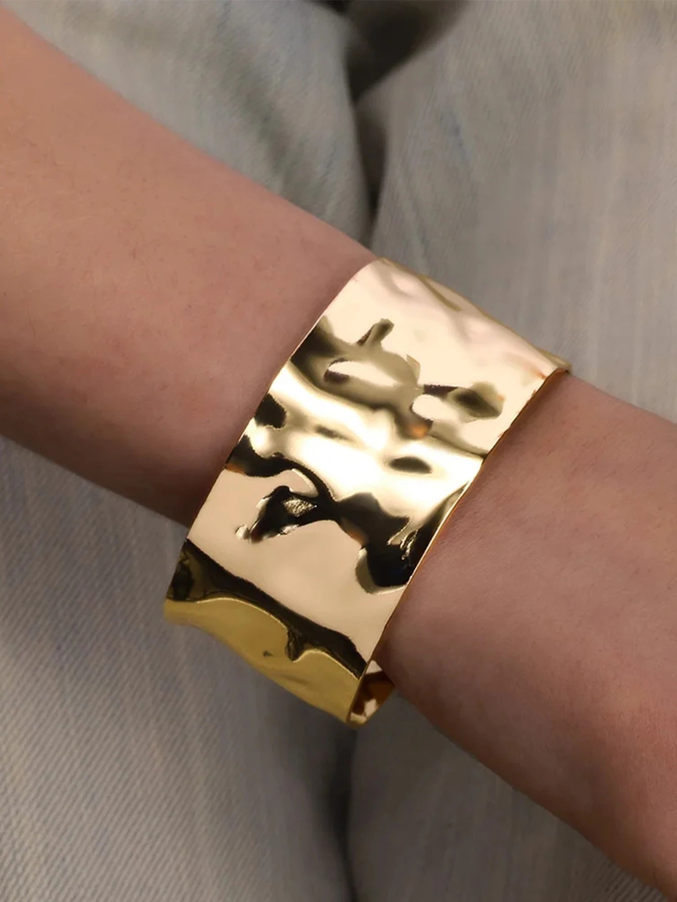 Hammered Gold Cuff Bracelet