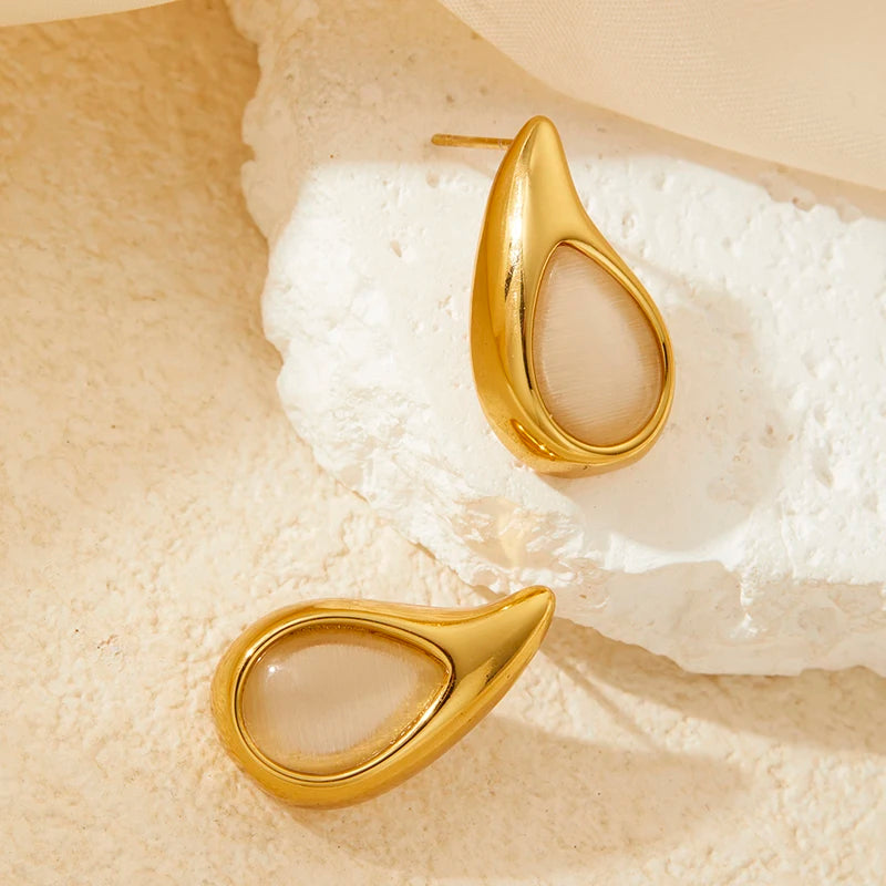 Teardrop Stone Earrings