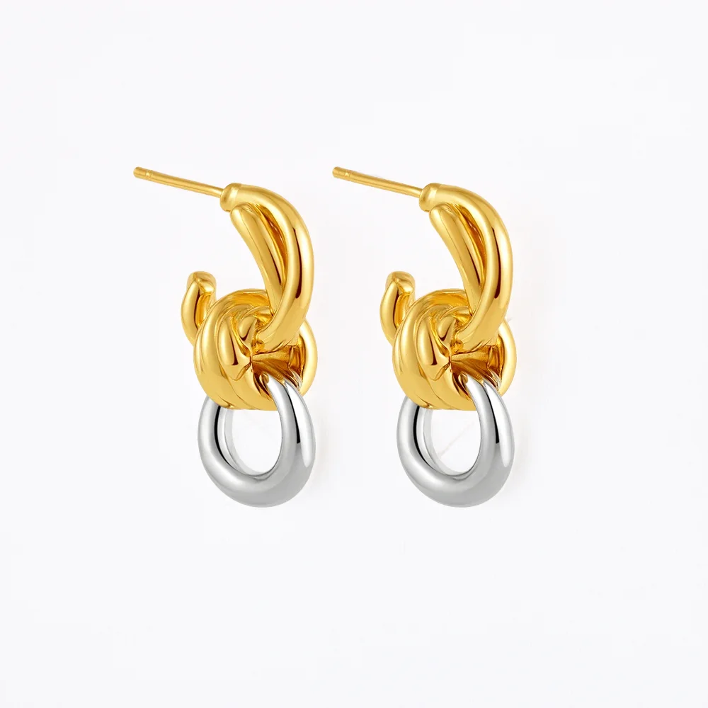 Two-Tone Chain Earrings