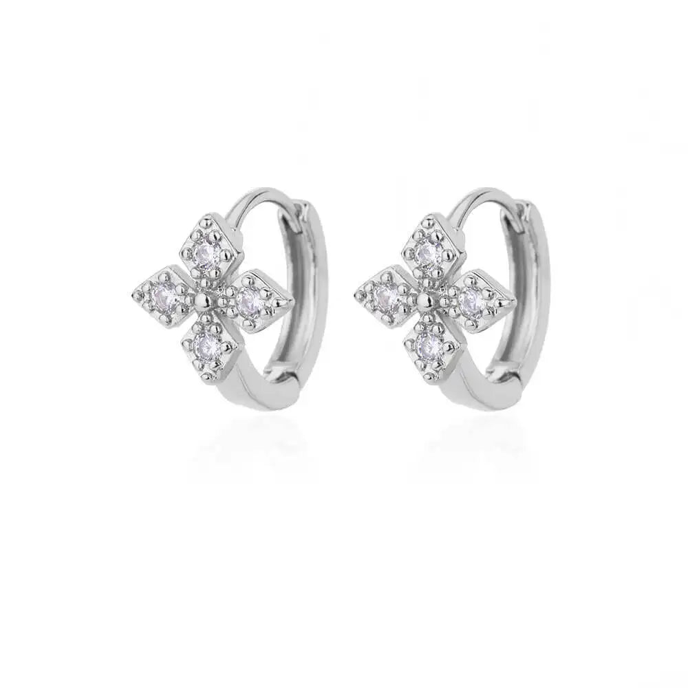 Crystal Cross Earrings