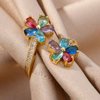 Flower Rainbow Crystal Ring