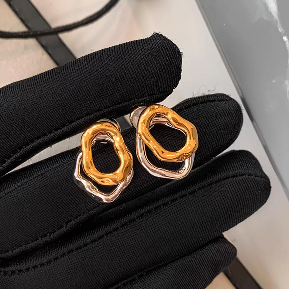 Two-Tone Sculptural Earrings