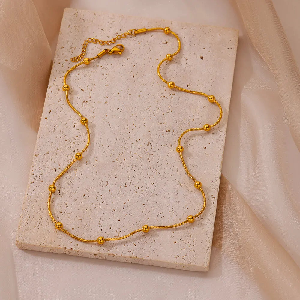 Gold Satellite Chain Necklace