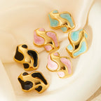 Abstract Enamel Earrings