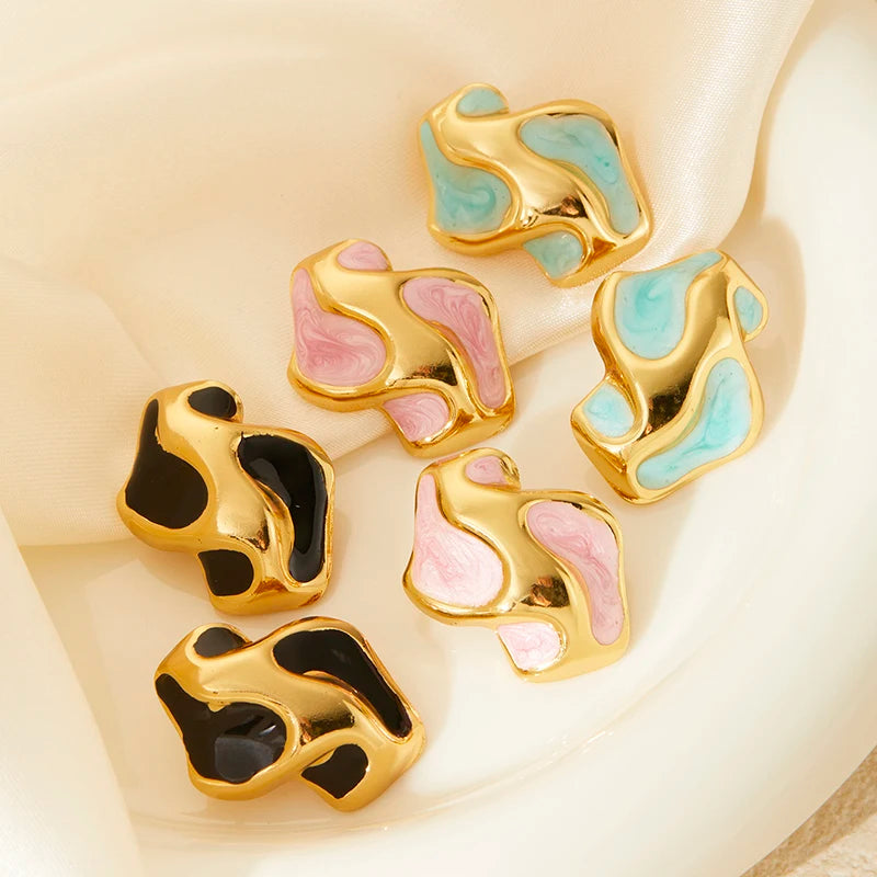 Abstract Enamel Earrings