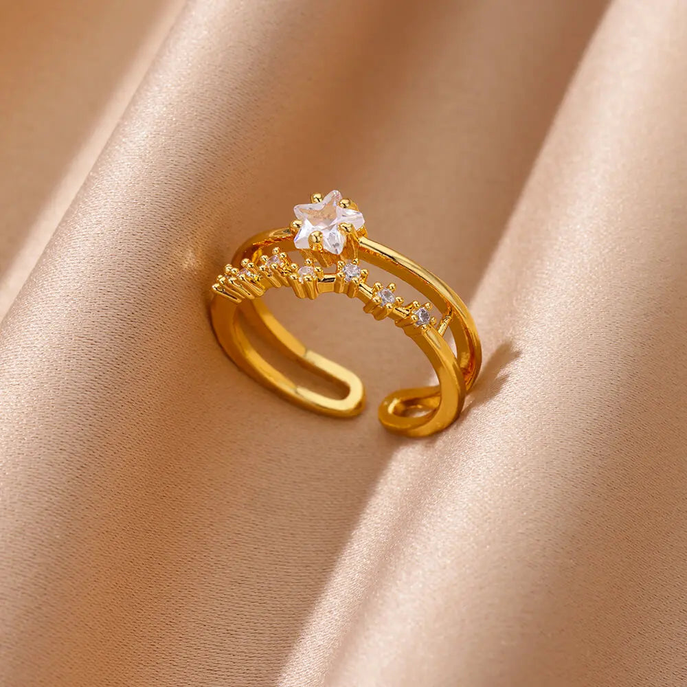 Gold Adjustable Geometric Ring
