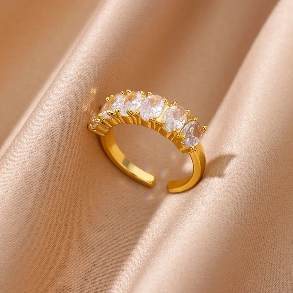 Gold Adjustable Geometric Ring