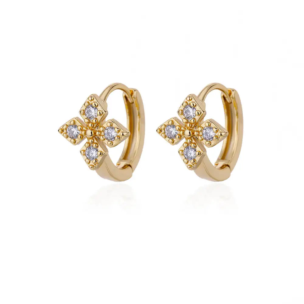 Crystal Cross Earrings
