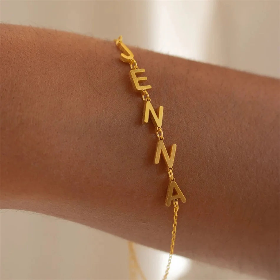 Personalized Stainless Steel Letter Bracelet