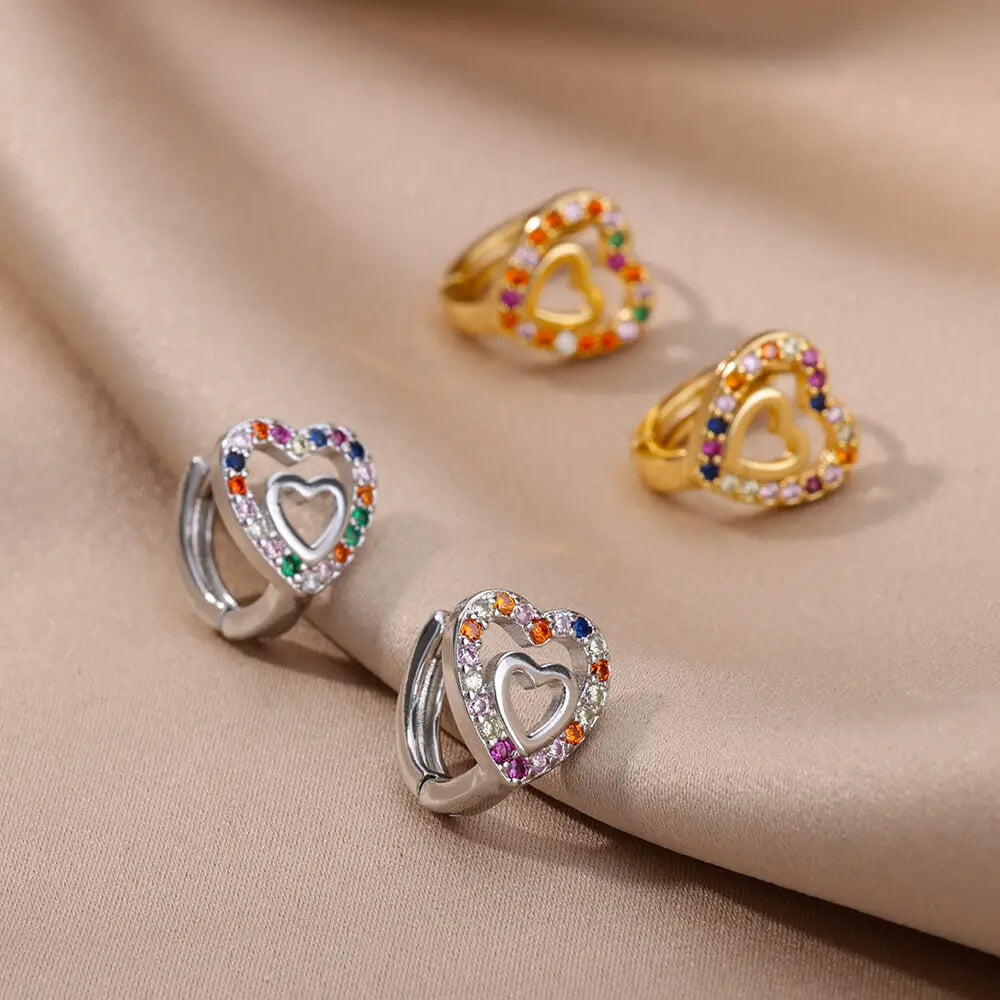 Rainbow Heart Earrings