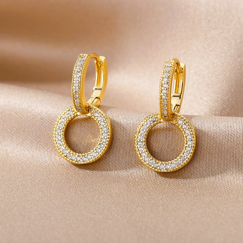 Crystal Circle Earrings