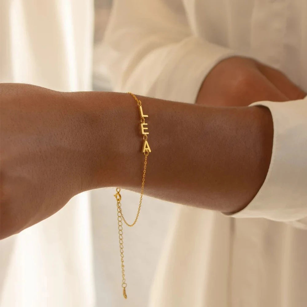 Personalized Stainless Steel Letter Bracelet