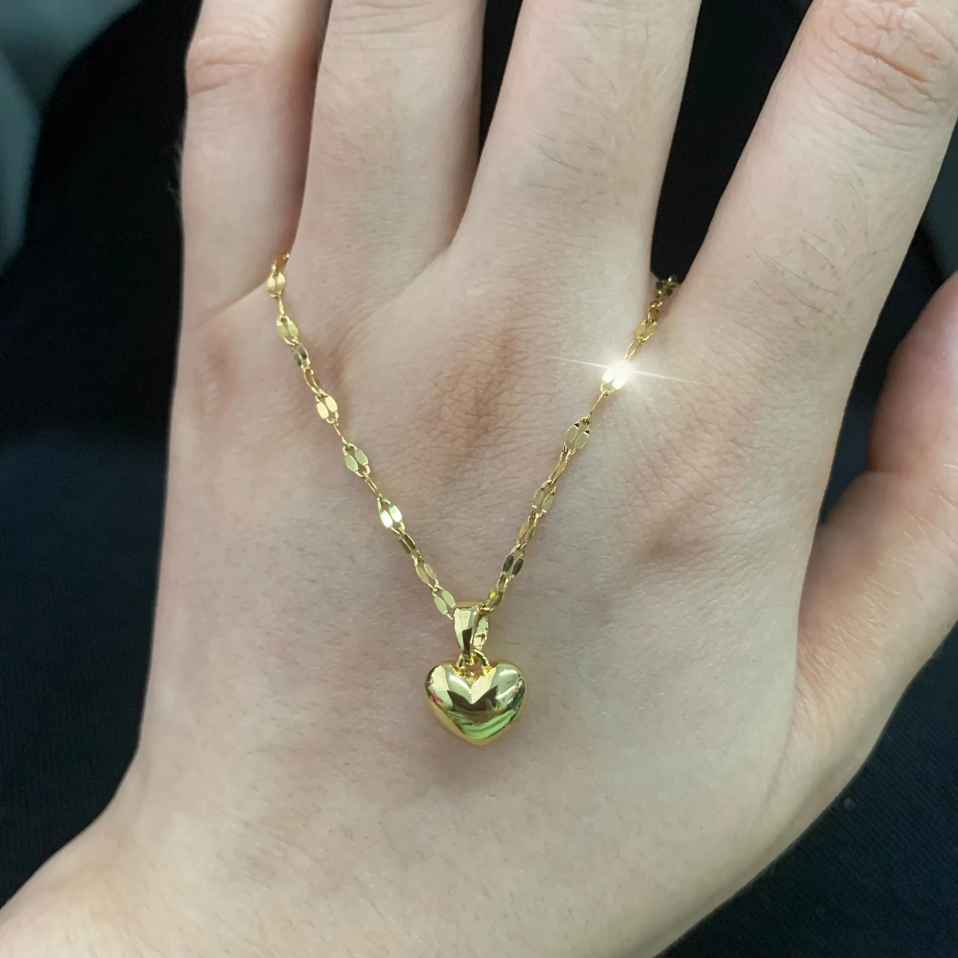 Puffy Heart Pendant Necklace