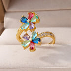 Flower Rainbow Crystal Ring