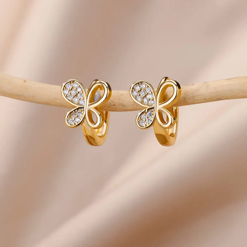 Crystal Butterfly Earrings