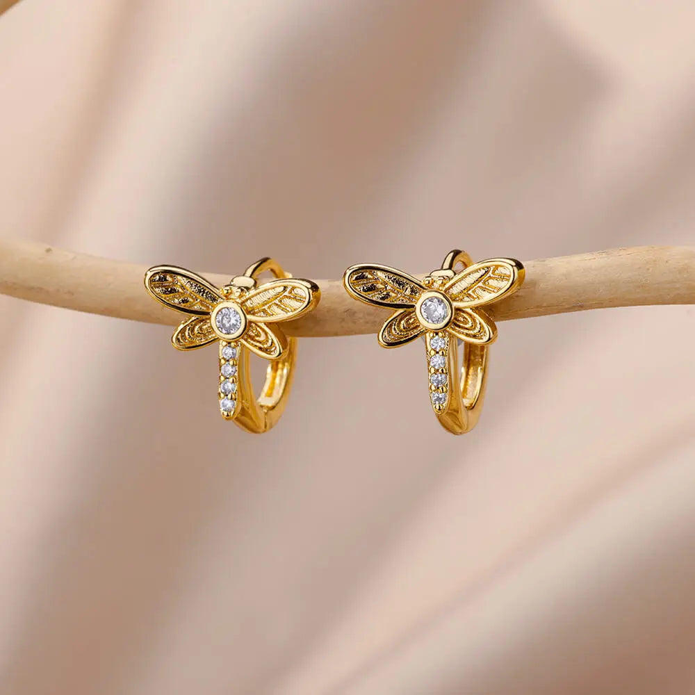 Crystal Dragonfly Earrings