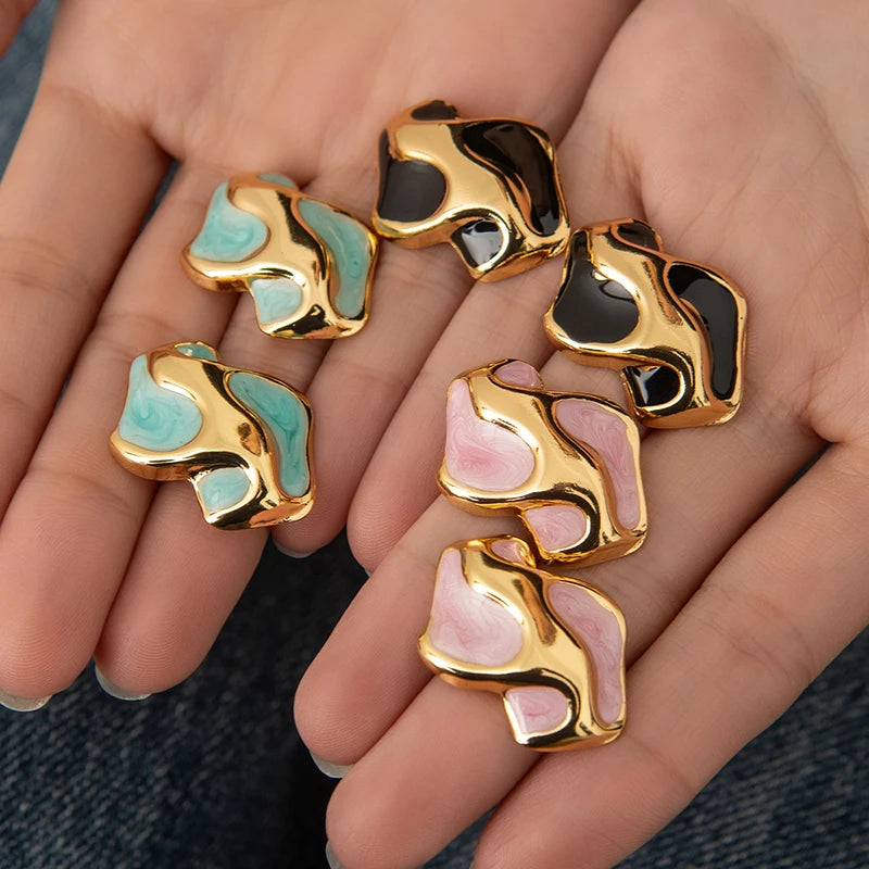 Abstract Enamel Earrings