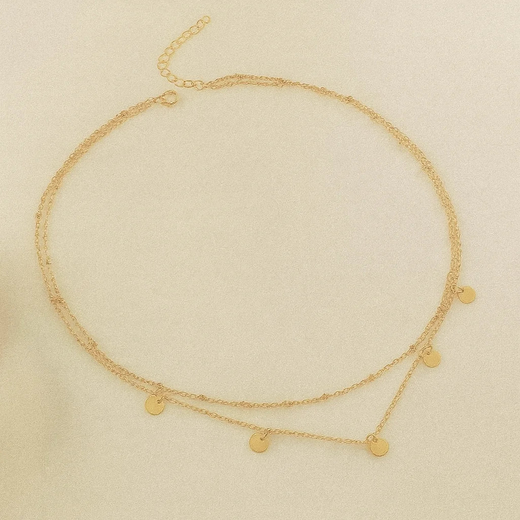 Double Layer Disc Necklace