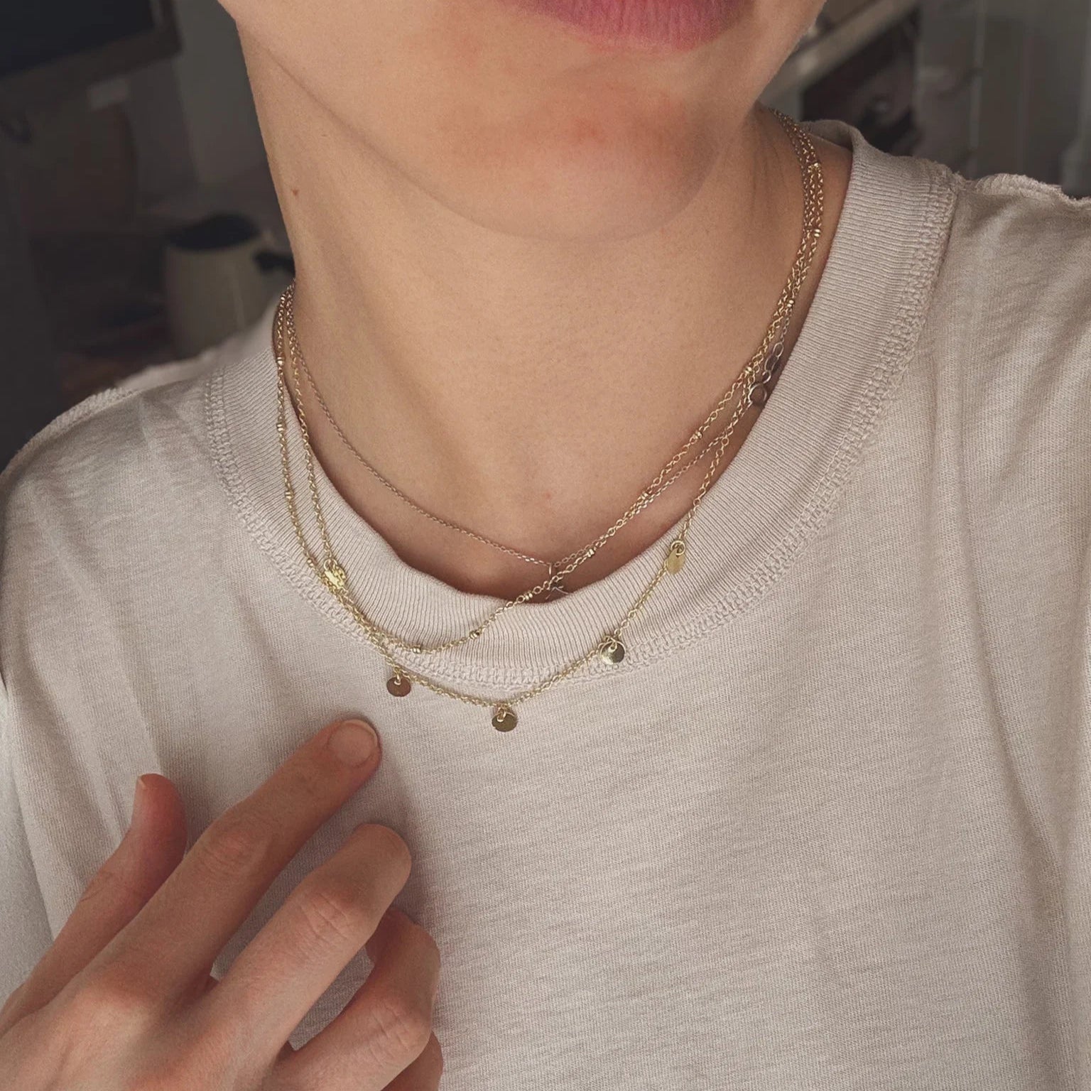 Double Layer Disc Necklace