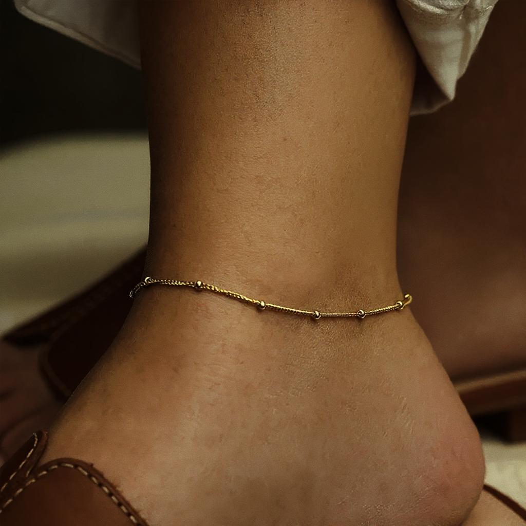Dainty Bead Chain Anklet