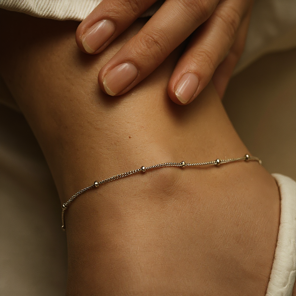 Dainty Bead Chain Anklet